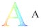 Hatched Alpha Greek Letter Mesh Icon with Rainbow Gradient