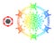 Hatched Barbed Coronavirus Zone Web Mesh Icon with Spectral Gradient