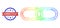 Hatched Chain Linkage Web Mesh Icon with Rainbow Gradient and Grunge Bicolor Connecticut Stamp