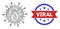 Hatched Delta Covid Virus Web Mesh and Textured Bicolor Viral Stamp