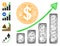 Hatched Dollar Growth Chart Vector Mesh