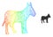 Hatched Donkey Mesh Icon with Spectral Gradient