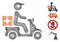 Hatched Drugs Motorbike Delivery Vector Mesh