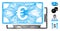 Hatched Euro Bills Vector Mesh