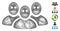 Hatched Happy People Group Vector Mesh