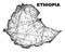 Hatched Irregular Mesh Ethiopia Map