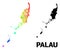 Hatched Map of Palau Islands with Spectrum Gradient