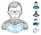 Hatched Reader Student Vector Mesh