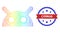 Hatched Robot Head Mesh Icon with Spectrum Gradient and Distress Bicolor Cyprus Seal