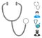 Hatched Stethoscope Vector Mesh