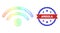 Hatched WiFi Source Web Mesh Icon with Spectrum Gradient and Grunge Bicolor Angola Seal