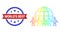 Hatched World People Mesh Icon with Spectrum Gradient and Distress Bicolor World'S Best Seal