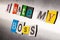 Hate My Boss written with color magazine letter clippings on metal background. Design for business relationship and work