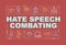 Hate speech tackling word concepts banner