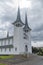 Hateigskirkja church at cloudy day in the center of Reykjavik, Iceland