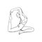 Hatha yoga stretching pose for flexibility. Woman practicing yoga pose. Vector illustration