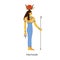 Hathor, Ancient Egyptian goddess. Female solar deity. Old Egypts mother. Major divine woman with sun symbol. History