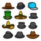 Hats collection set. Collection icon hat. Vector