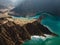 Hatta Dam Lake in eastern region of Dubai, United Arab Emirates aerial view