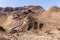 Hatta Wadi Hub mountain carting downhill trail with car tires fence, Hajar Mountains, United Arab Emirates