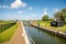 Haukes, the Netherlands. August 15, 2021. The locks at the Amstel Lake in North Holland.