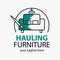 Hauling or restore furniture logo. Fixing furniture vector sign. Leather and Fabric Upholstery emblem
