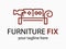 Hauling or restore furniture logo. Fixing furniture vector sign. Leather and Fabric Upholstery emblem