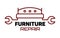 Hauling or restore furniture logo. Fixing or repair furniture vector sign. Leather and Fabric Upholstery emblem.