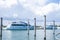 Haulover Park Marina Landscape with clouds , boats and pelican