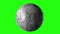 Haumea dwarf planet rotating in its own orbit in the outer space. Green screen