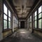Haunted asylum, Abandoned asylum with broken windows and eerie sounds emanating from within4