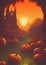 Haunted forest with pumpkins - Halloween landscape