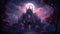 Haunted Gothic Cathedral\\\'s Moonlit Mystique With Pastel Goth Colors. Generative AI