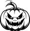 Haunted Harvest: Trendy Halloween Pumpkin Vector