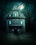 Haunted house in forest