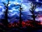 Haunted spooky forest background illustration