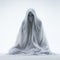 Haunting 3d Illustration Of A White Ghost In Ethereal White Cloth