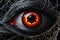 Haunting Gaze: Halloween-Themed Illustration of an Ominous Eye with Sable Sclera Peering Through Tangled Webs