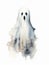 Haunting ghost on a white background. Horror story, halloween illustration. Watercolor style