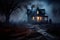 Haunting Ghostly house. Generate Ai