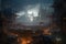 A Haunting Glimpse into a Cosmic Dystopian City, Generative AI