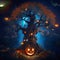 Haunting Halloween Atmosphere Epic Spooky Night  generative Ai. Ai generated