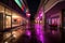 Haunting Stillness Engulfs Abandoned Night-Lit Shopping Mall