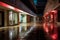 Haunting Stillness Engulfs Abandoned Night-Lit Shopping Mall