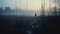 Hauntingly Beautiful Illustration Of A Person Walking In A Post-apocalyptic Landscape