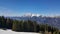 Haus im Ennstal, Steiermark/Austria - March 31 2017: A view from one of the mountain tops of Hauser Kaibing over de valley below