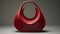 Haute Couture Curve Handbag: Red Leather Bag With Sculptural Form