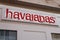 Havaianas logo brand and text sign facade entrance store of Brazilian brand of flip