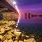 Havana bridge in Kiev at night