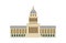 Havana Capitol building with dome, cartoon flat vector illustration isolated.